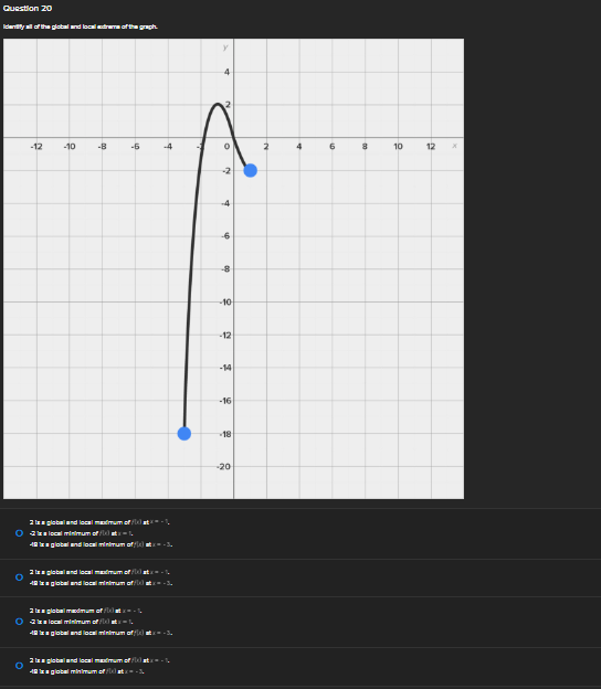 Identify all of the global and local extreme | StudyX