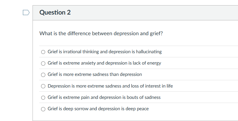 What is the difference between depression | StudyX