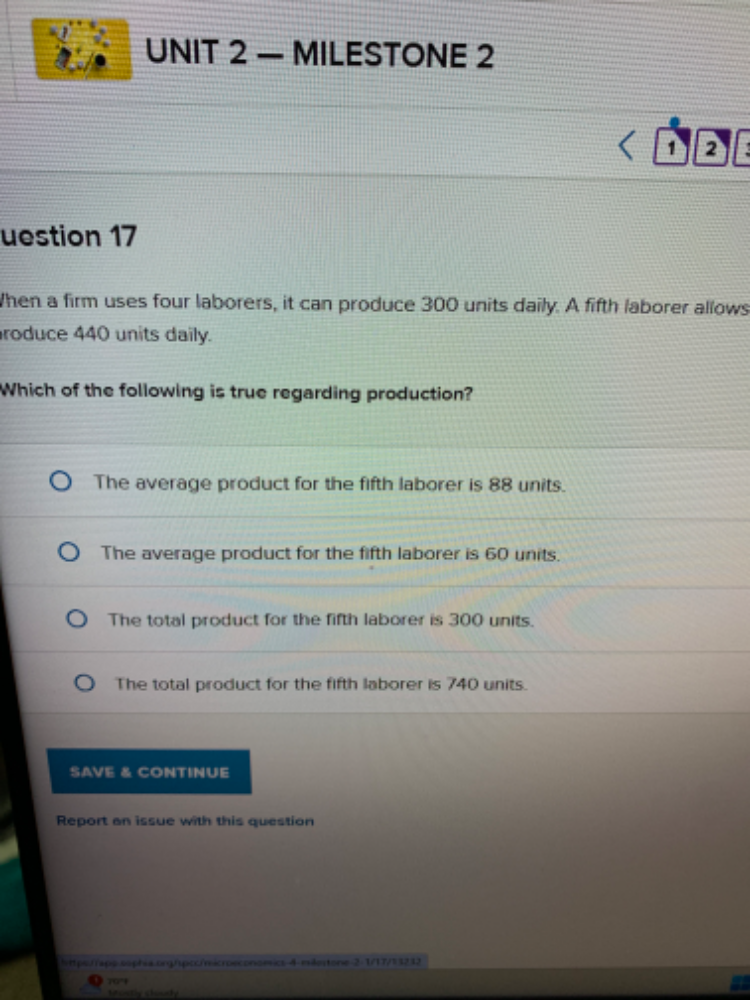 When a firm uses four laborers, it can | StudyX