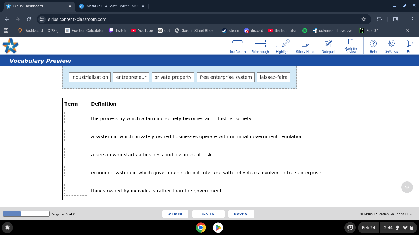 Vocabulary Preview | Term | Definition | | StudyX