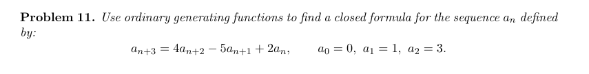 Ordinary Generating Function Format Problem 11. Use ordinary generating | StudyX