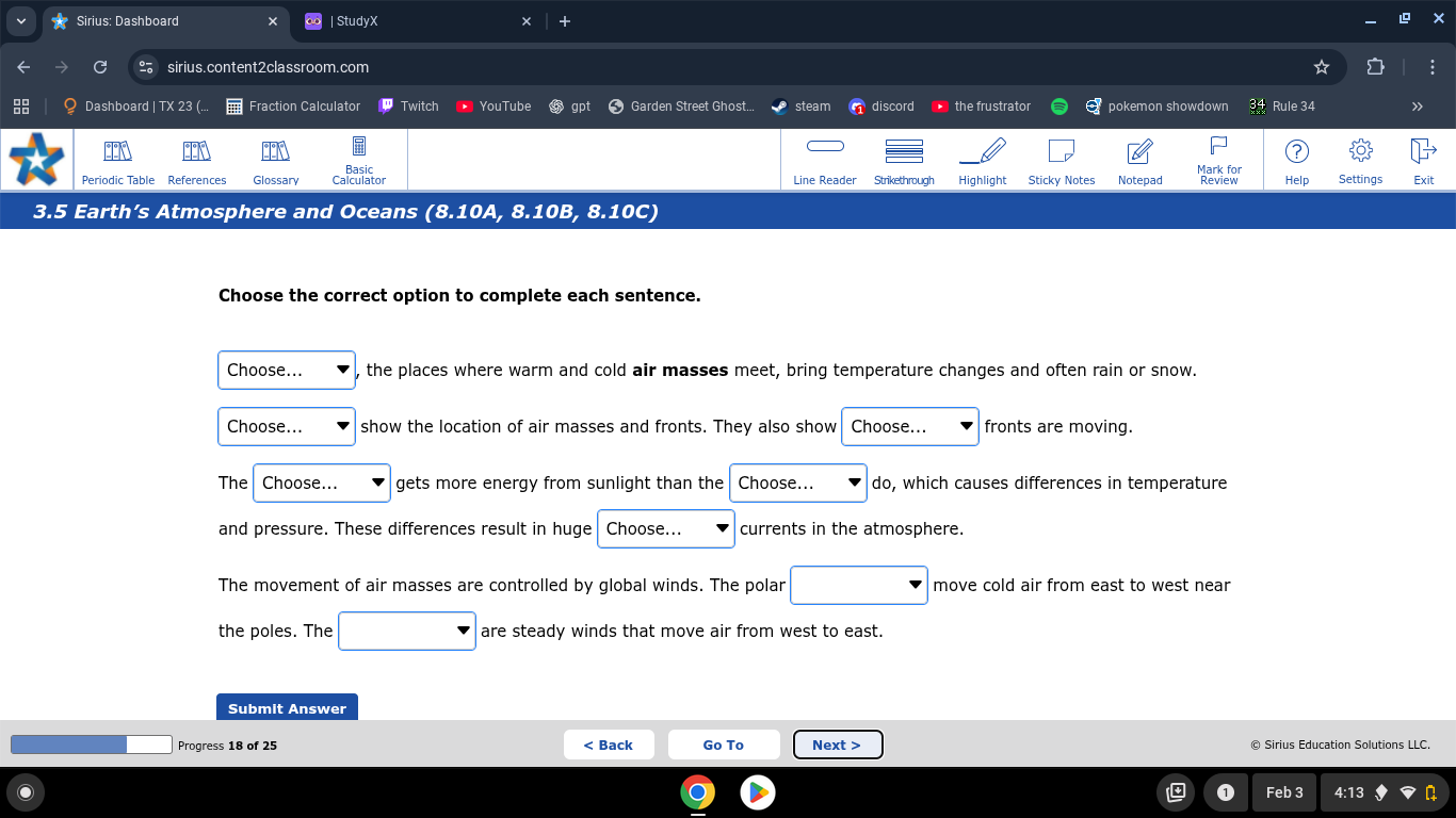 Choose the correct option to complete each | StudyX