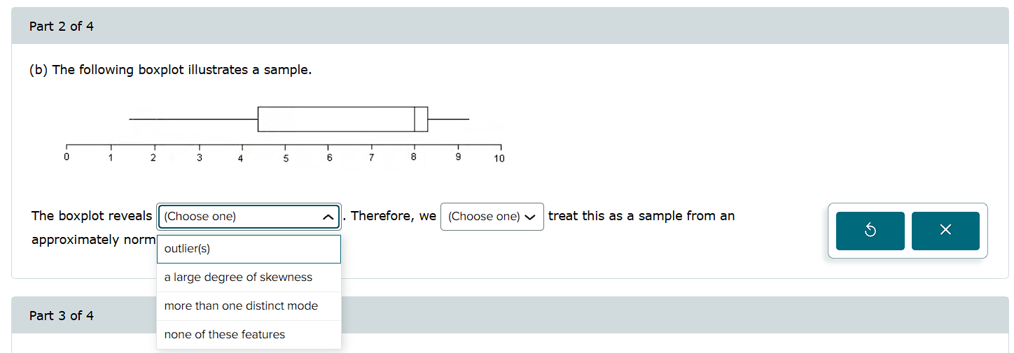 (b) The following boxplot illustrates a | StudyX
