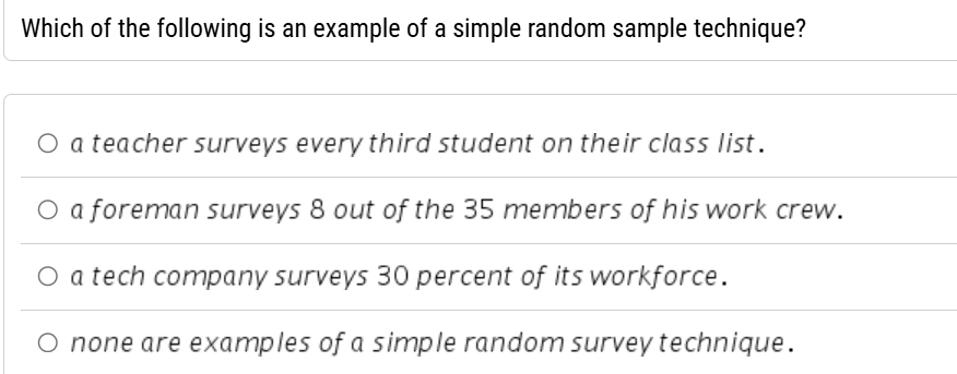 Which of the following is an example of a | StudyX