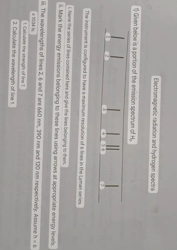 1) Given below is a portion of the emission | StudyX