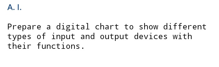 Prepare a digital chart to show different