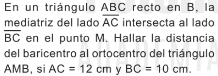 En un triángulo ABC recto en B, la mediatriz | StudyX