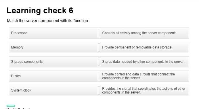 Match the server component with its | StudyX