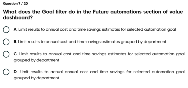 What does the Goal filter do in the Future
