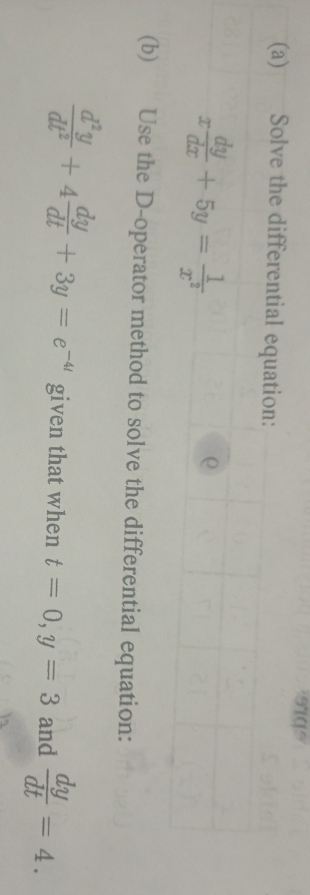 (a) Solve the differential equation: $ | StudyX
