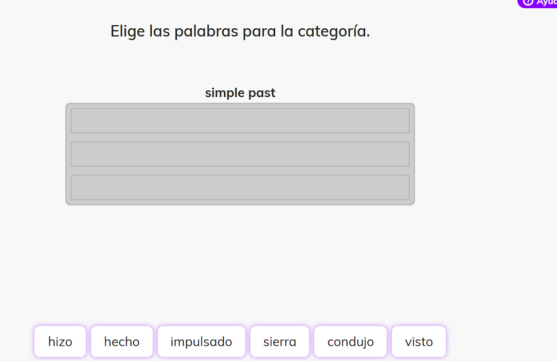 Elige las palabras para la categoría. | StudyX
