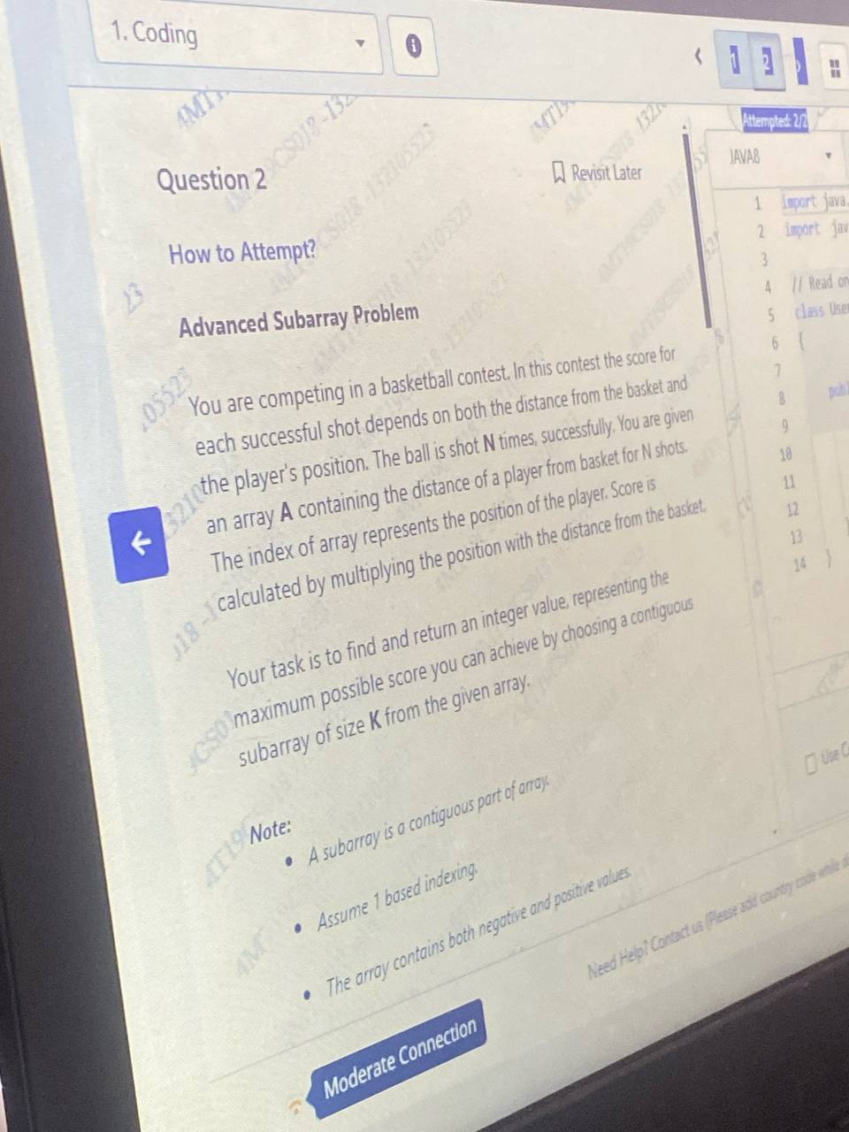 1 Coding Question 2 a Revist later How to | StudyX