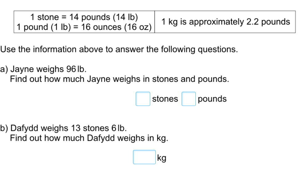 1 stone 14 pounds 14 lb 1 pound 1 lb 16 StudyX