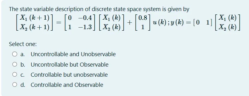 The state variable description of discrete | StudyX
