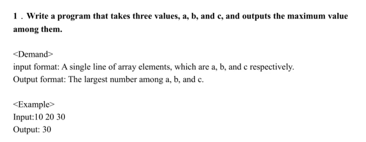 1 Write a program that takes three values a | StudyX