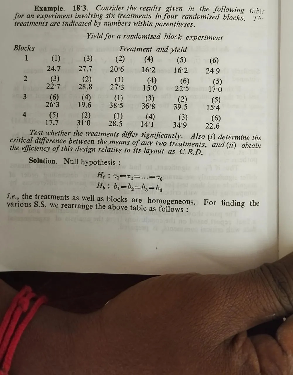 Example 183 Consider the results given in