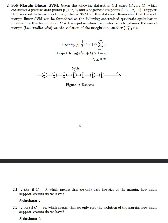 2 Soft-Margin Linear SVM Given the following | StudyX