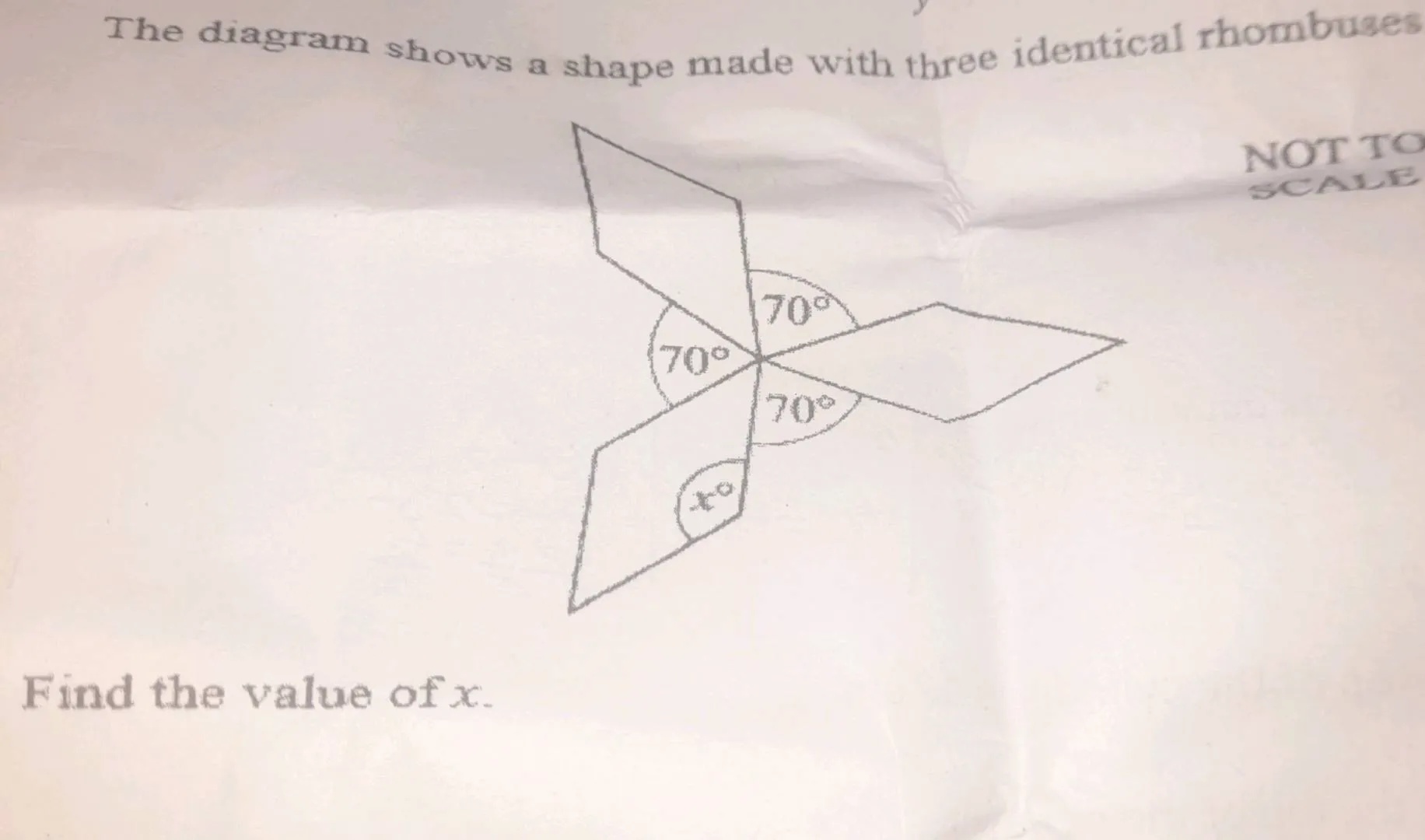 The diagram shows a shape made with three | StudyX