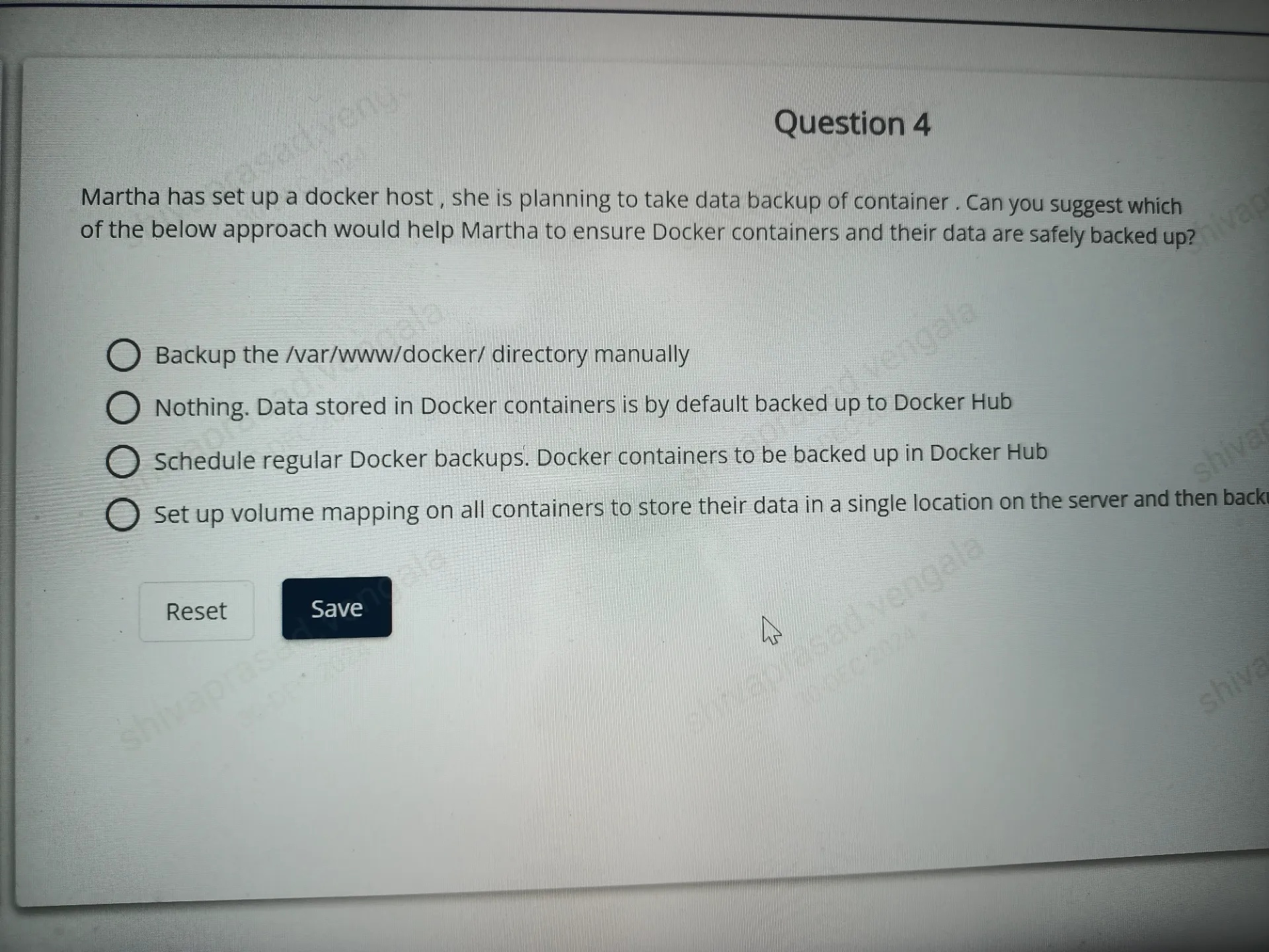 Question 4 Martha has set up a docker host | StudyX