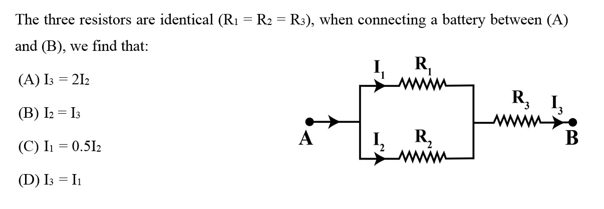The three resistors are identical (R1 = R2 = | StudyX