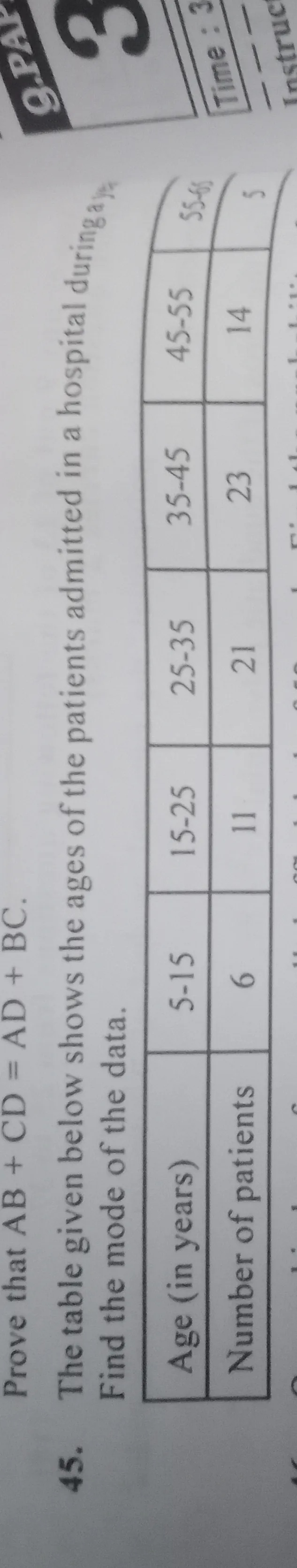 Prove that AB + CD = AD + BC 45 The table | StudyX