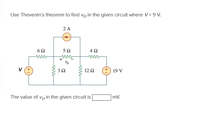 Use Thevenins Theorem To Find Vo In The Given Studyx