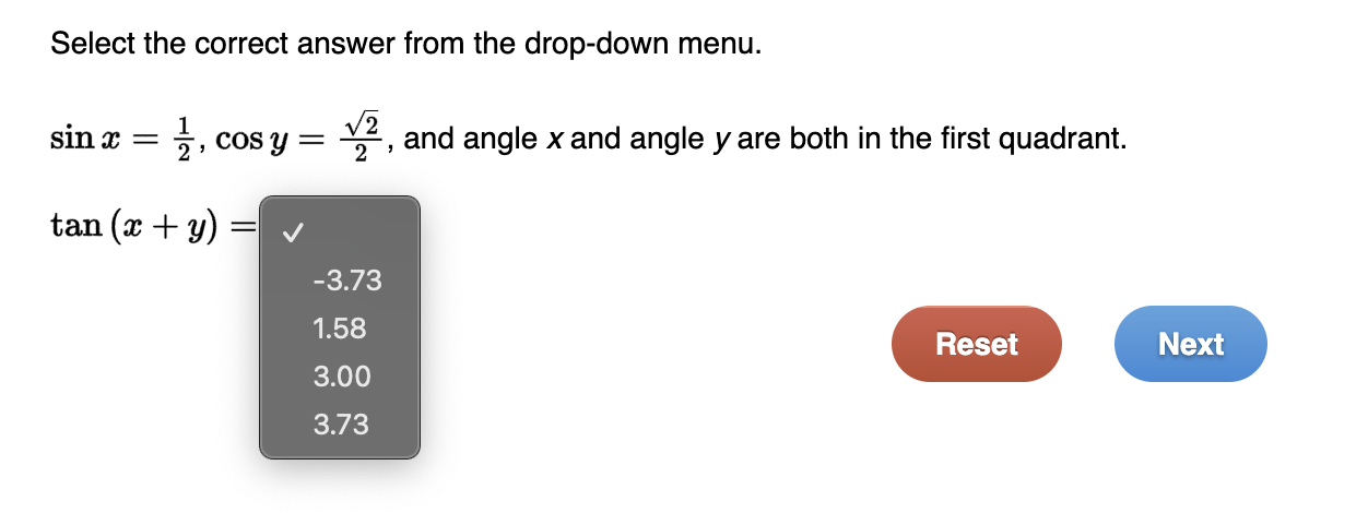 Select the correct answer from the drop down | StudyX