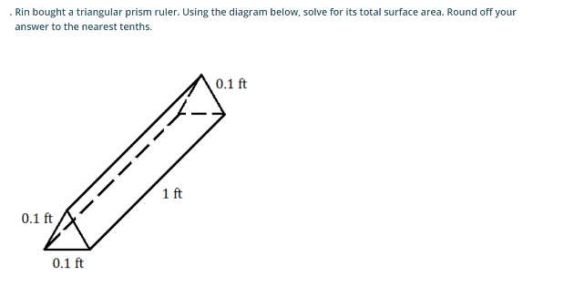 Rin bought a triangular prism ruler Using | StudyX