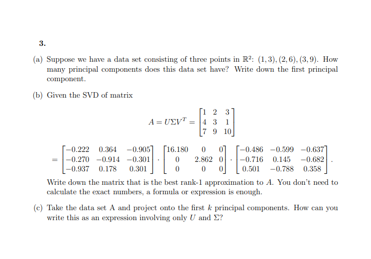 3. (a) Suppose we have a data set | StudyX
