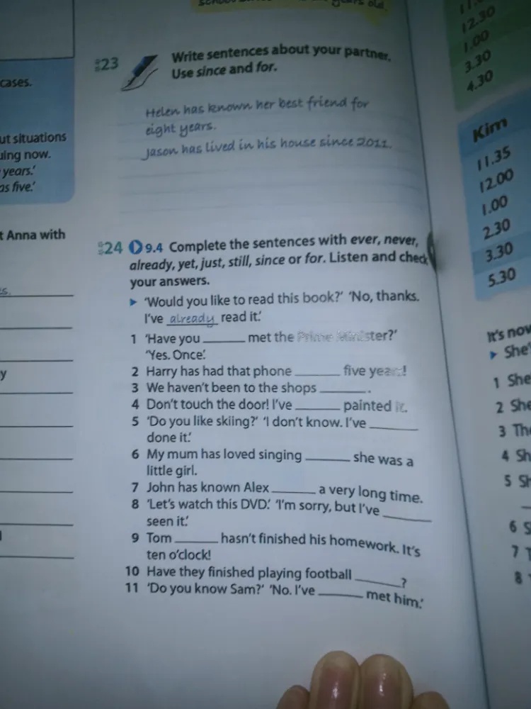 Complete the sentences with *ever, never, | StudyX