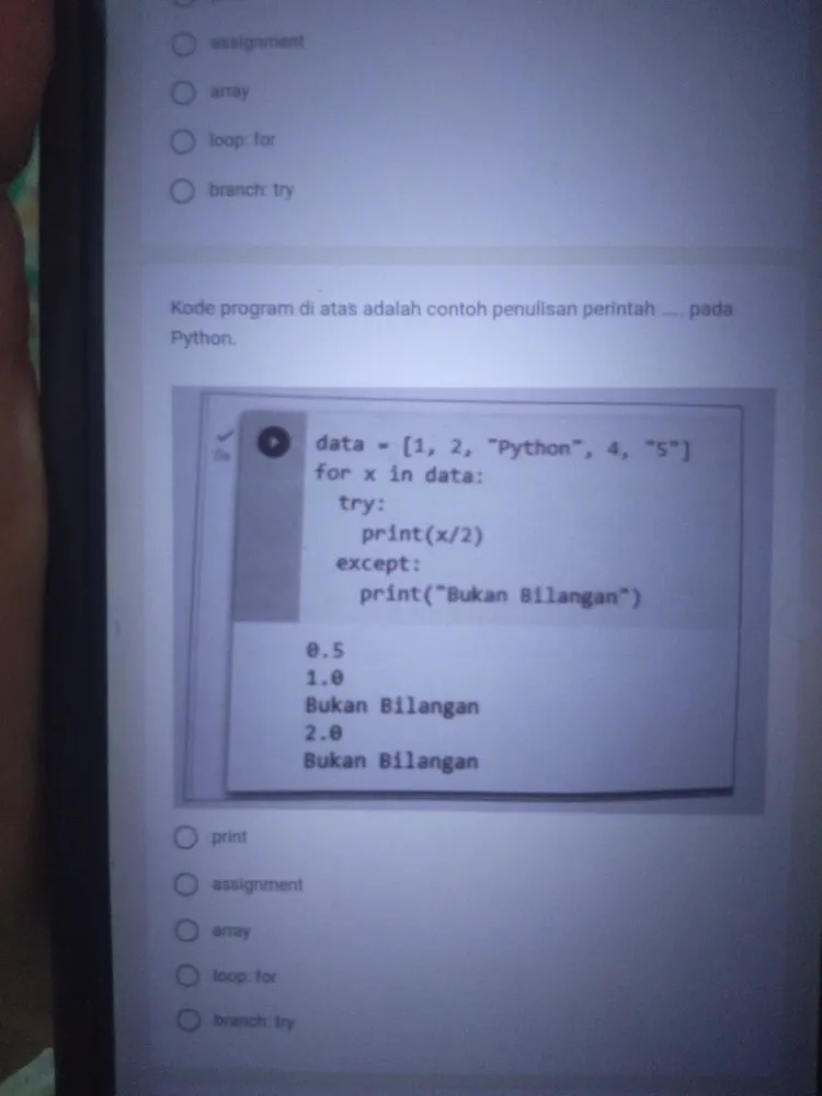 Kode program di atas adalah contoh penulisan | StudyX