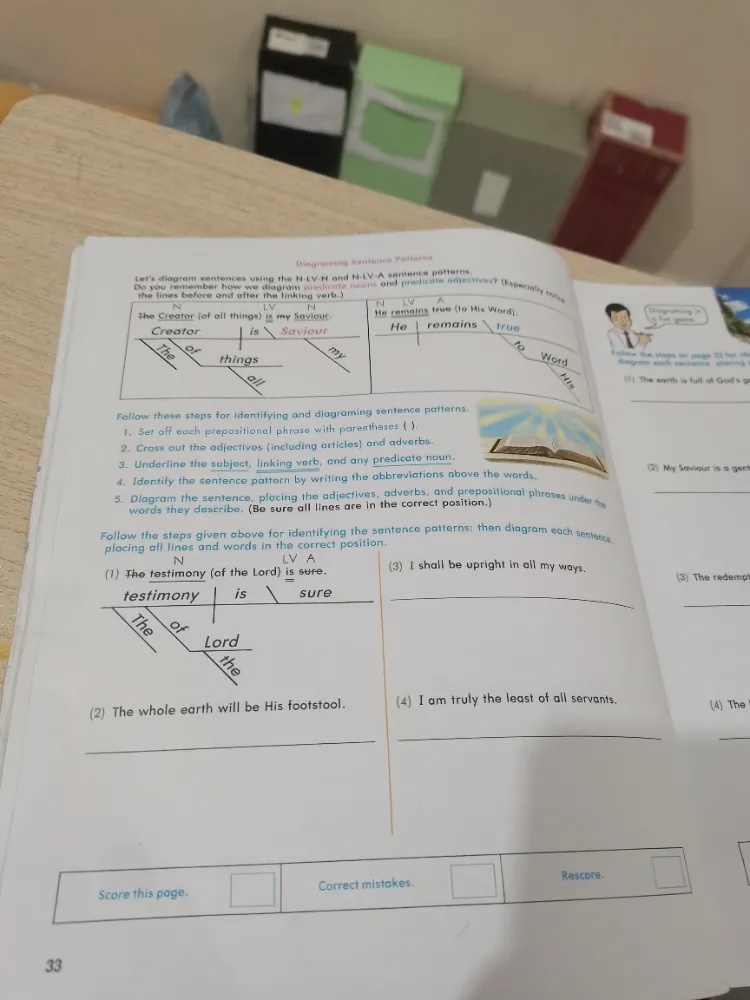 Diagraming Sentence Patterns Let's diagram | StudyX