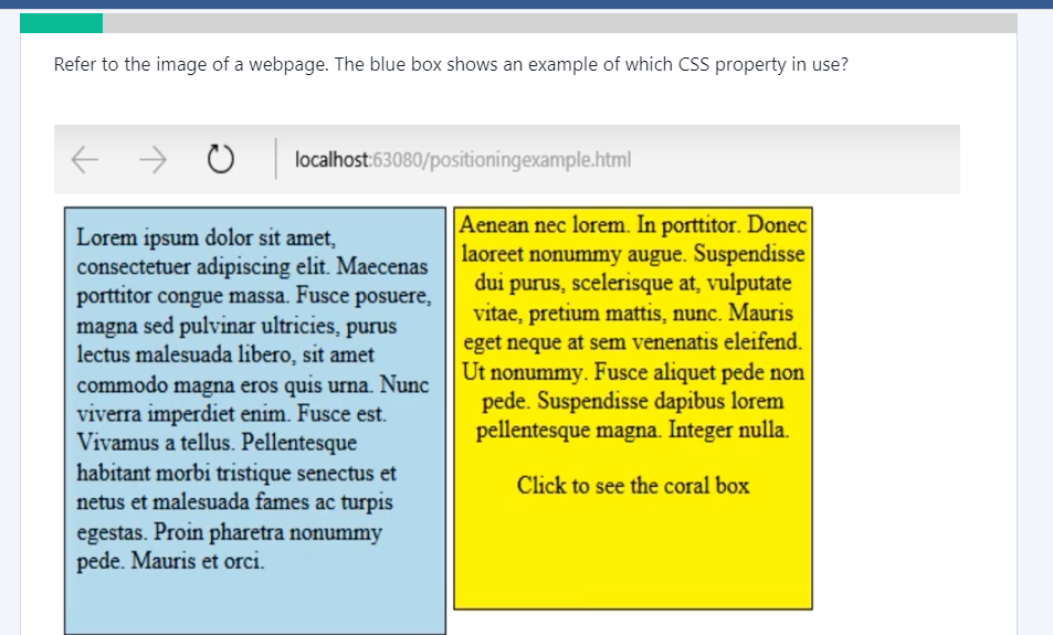 Image Get Blue Css Refer to the image of a webpage. The blue | StudyX