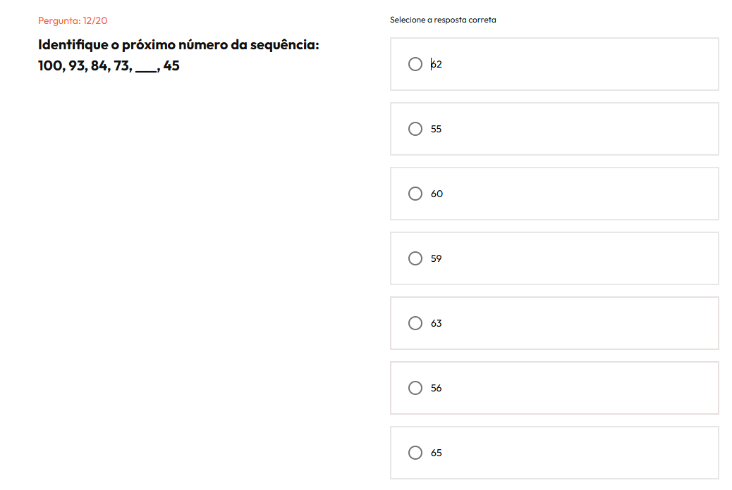 Identifique o próximo número da sequência: