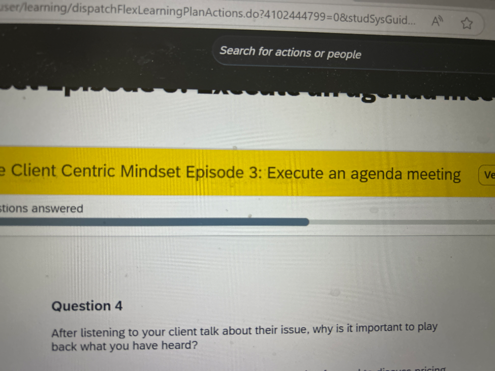 Question 4 After listening to your client | StudyX