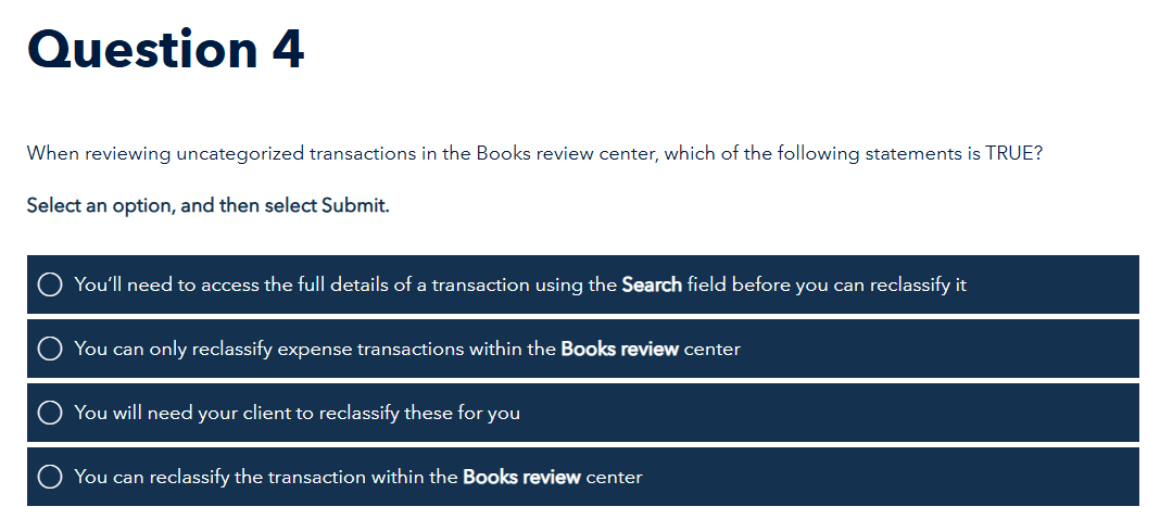 Question 4 When reviewing uncategorized