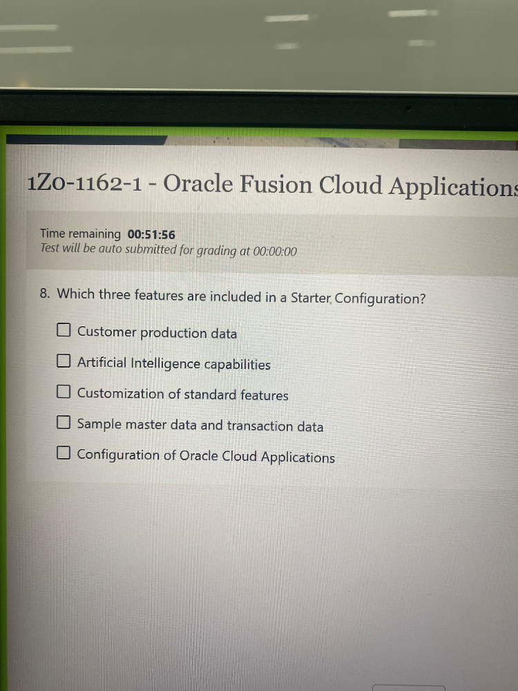 Included Feature 8. Which three features are included in a | StudyX
