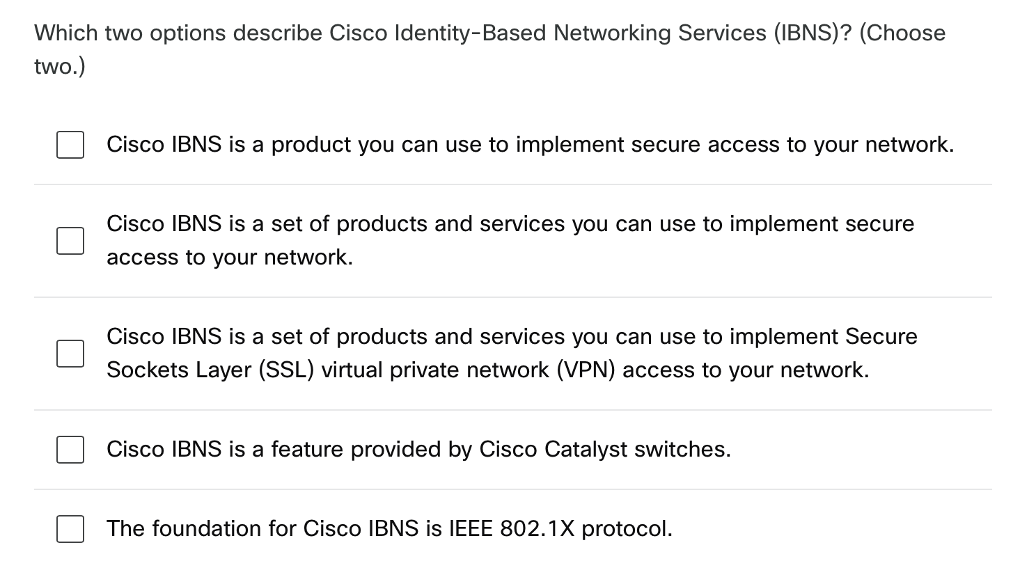 Which two options describe Cisco