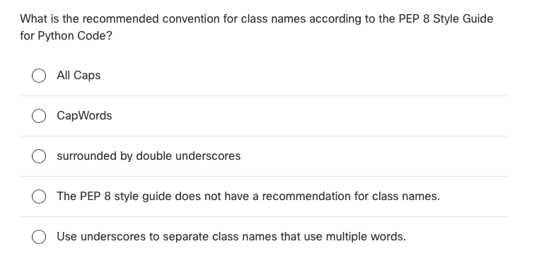 What is the recommended convention for class