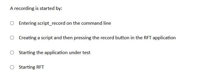 Script Record A recording is started by: Entering