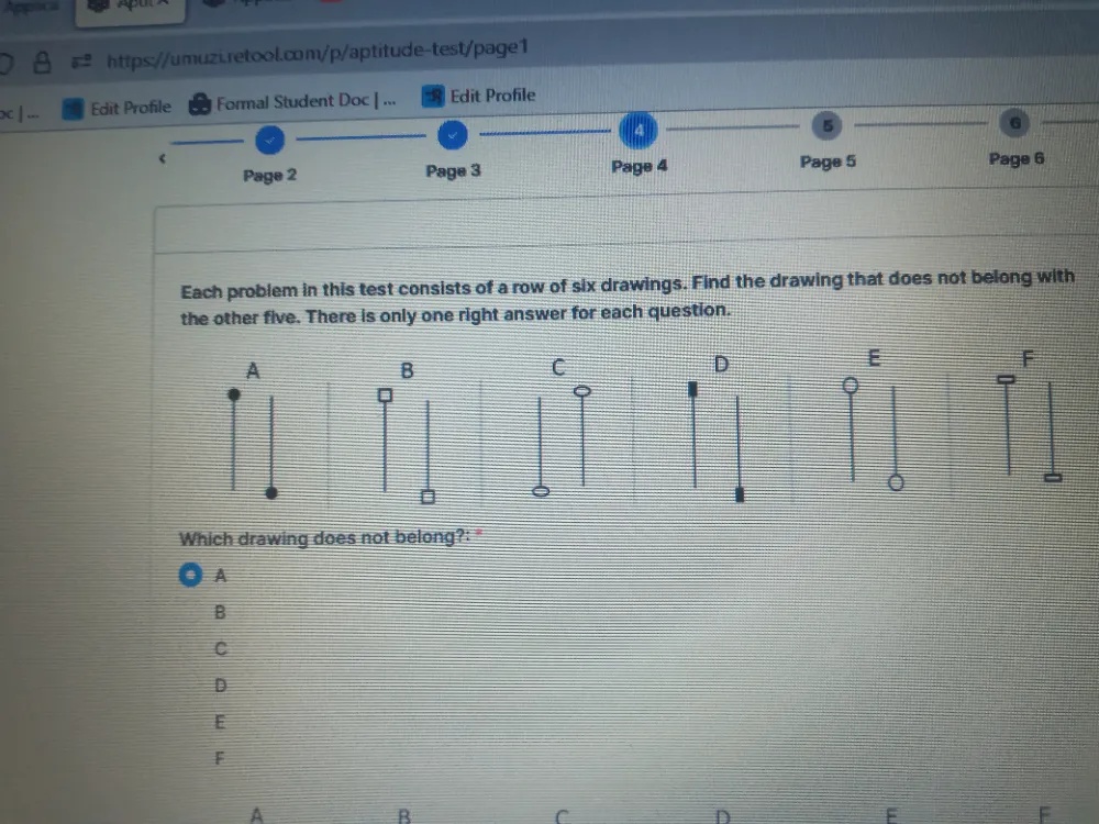 Draw Test Question Each problem in this test consists of a row