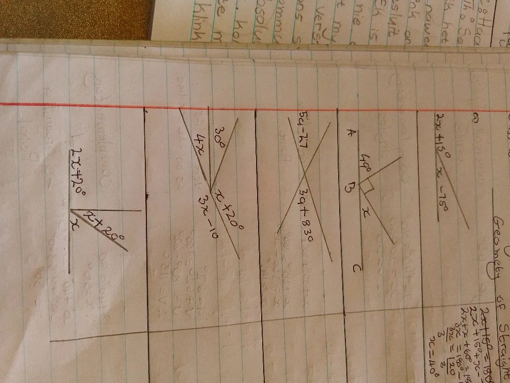 2x + 20° x + 20° 4x 30° 3x - 10 x + 20° 5q