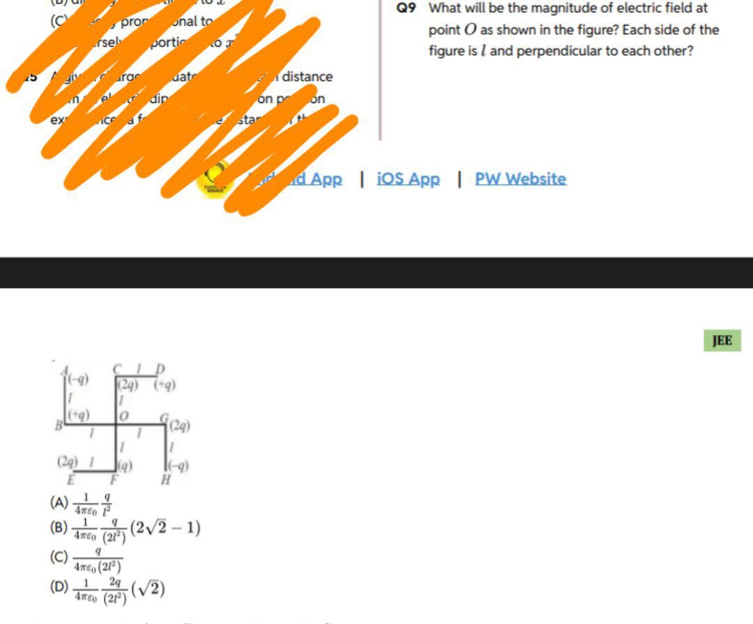 Q9 What will be the magnitude of electric