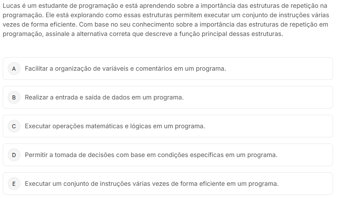 Lucas é um estudante de programação e está