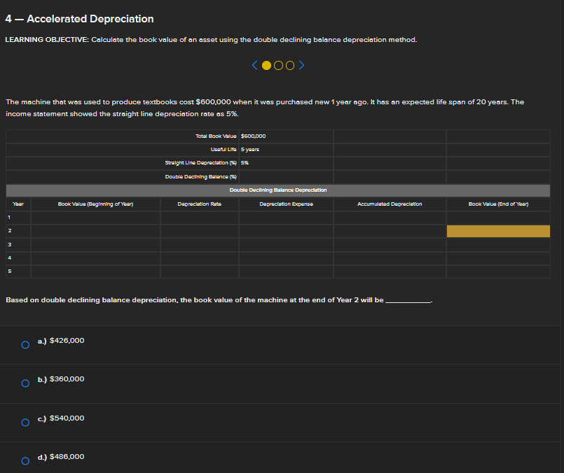4 - Accelerated Depreciation LEARNING | StudyX