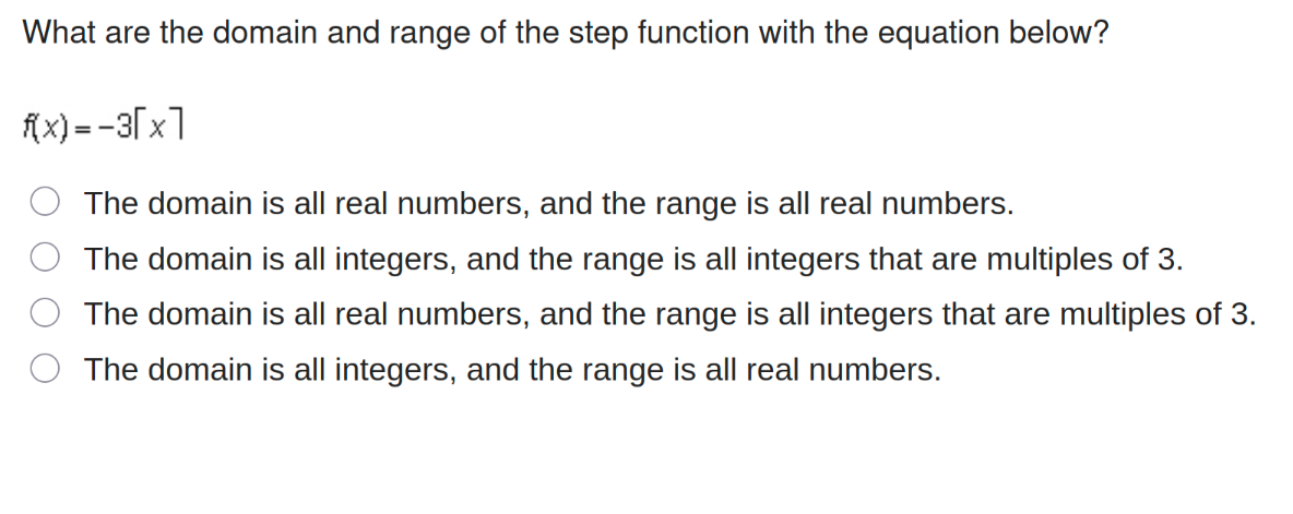 What are the domain and range of the step | StudyX