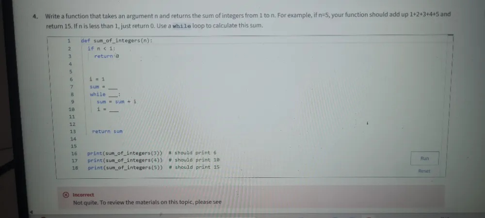 Write a function that takes an argument n