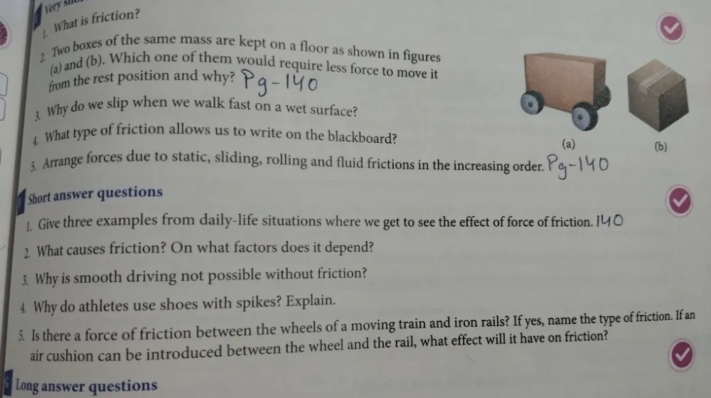 1. What is friction? 2. Two boxes of the | StudyX