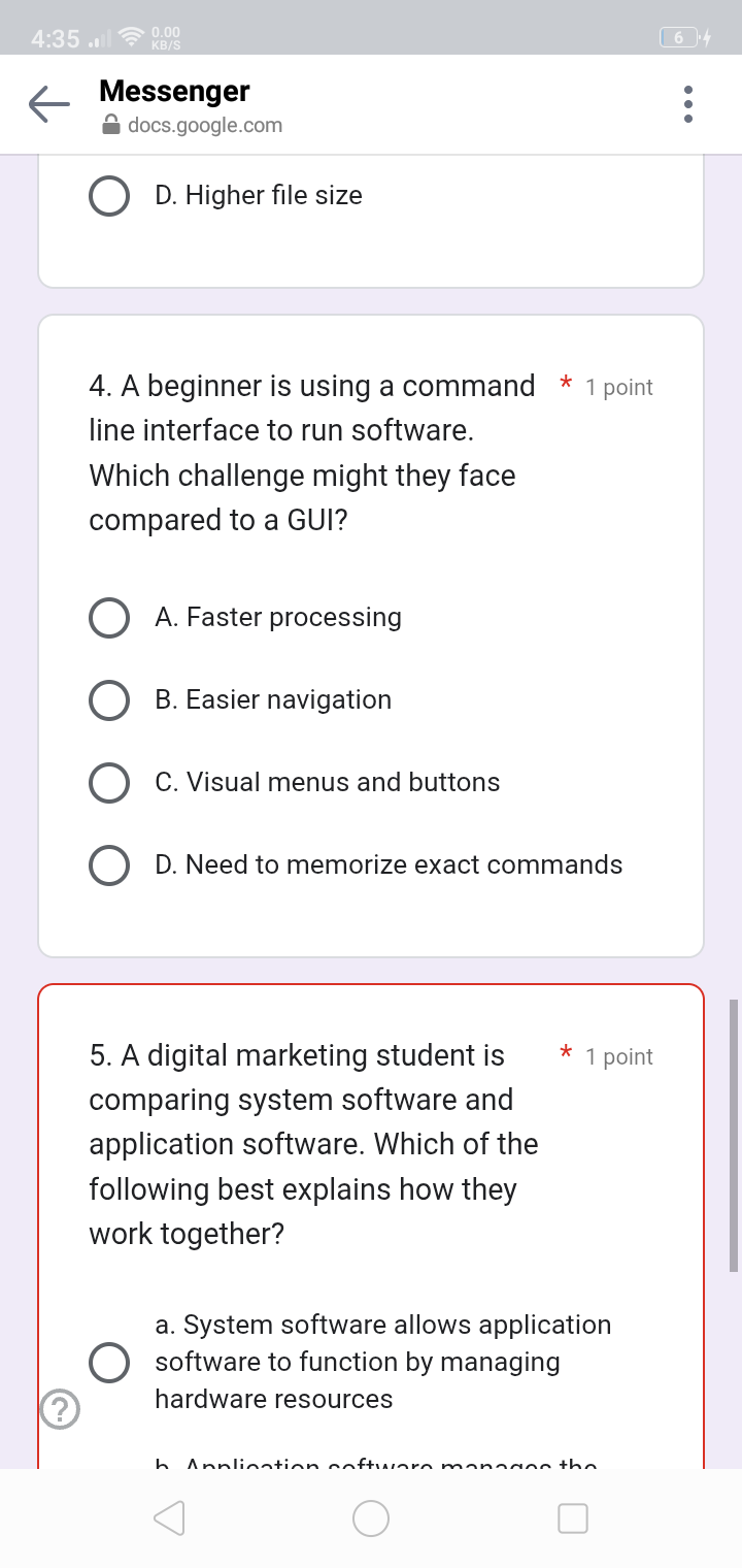 A beginner is using a command line interface