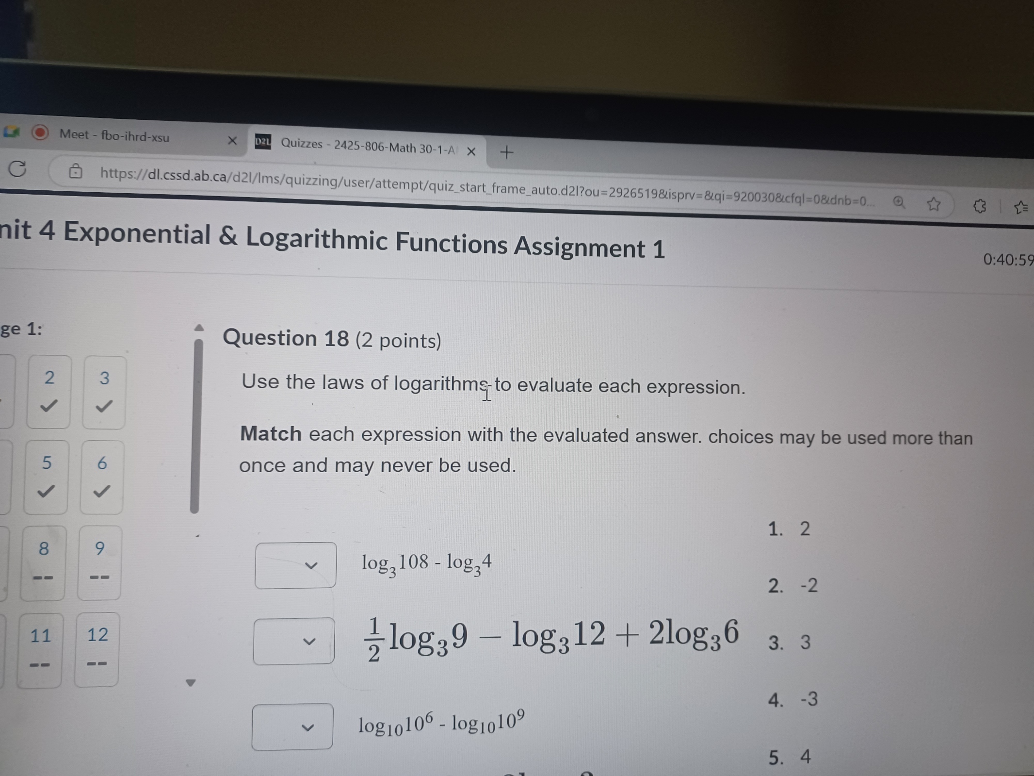 Use the laws of logarithms to evaluate each | StudyX